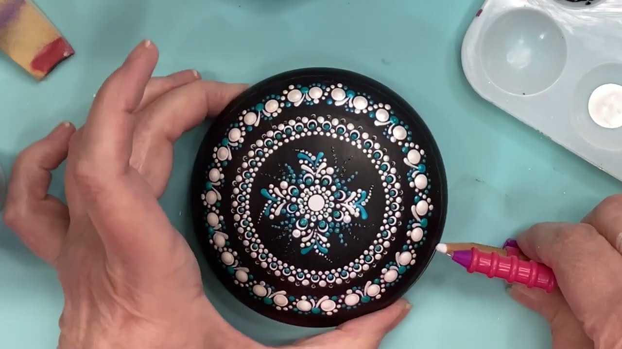 ✨Understated & Striking White & Teal on Black 3.75” rapid set cement all stone by @ArtbyRMalloy