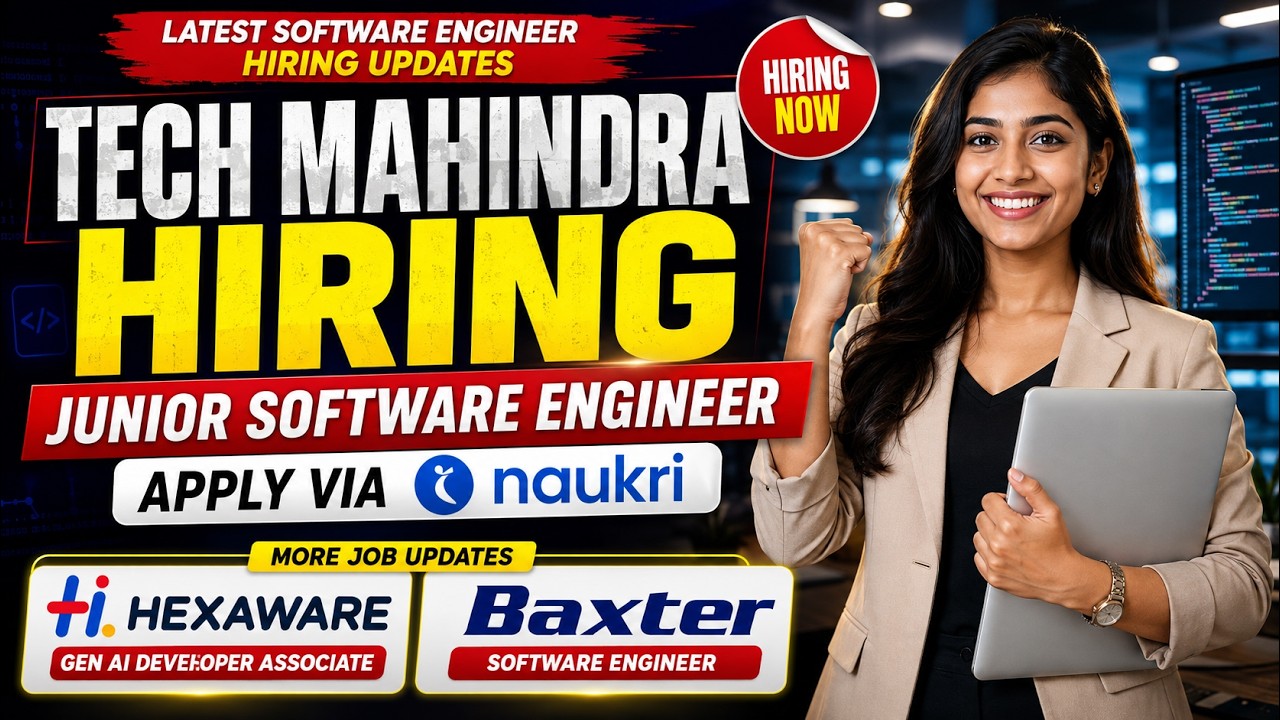 Tech Mahindra Hiring 2026 🔥 Junior Software Engineer | Hexaware & Baxter Latest Jobs | Freshers