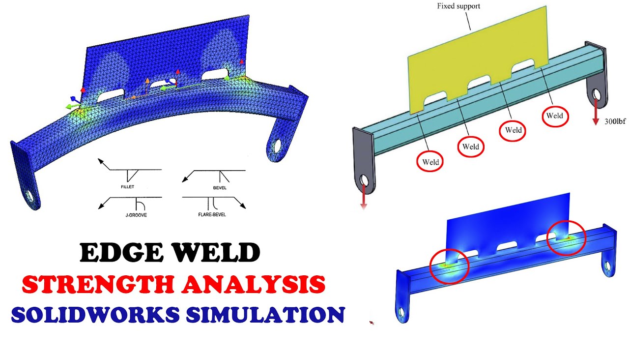 ✅ Как определить прочность сварного шва кромки в Solidworks Simulation