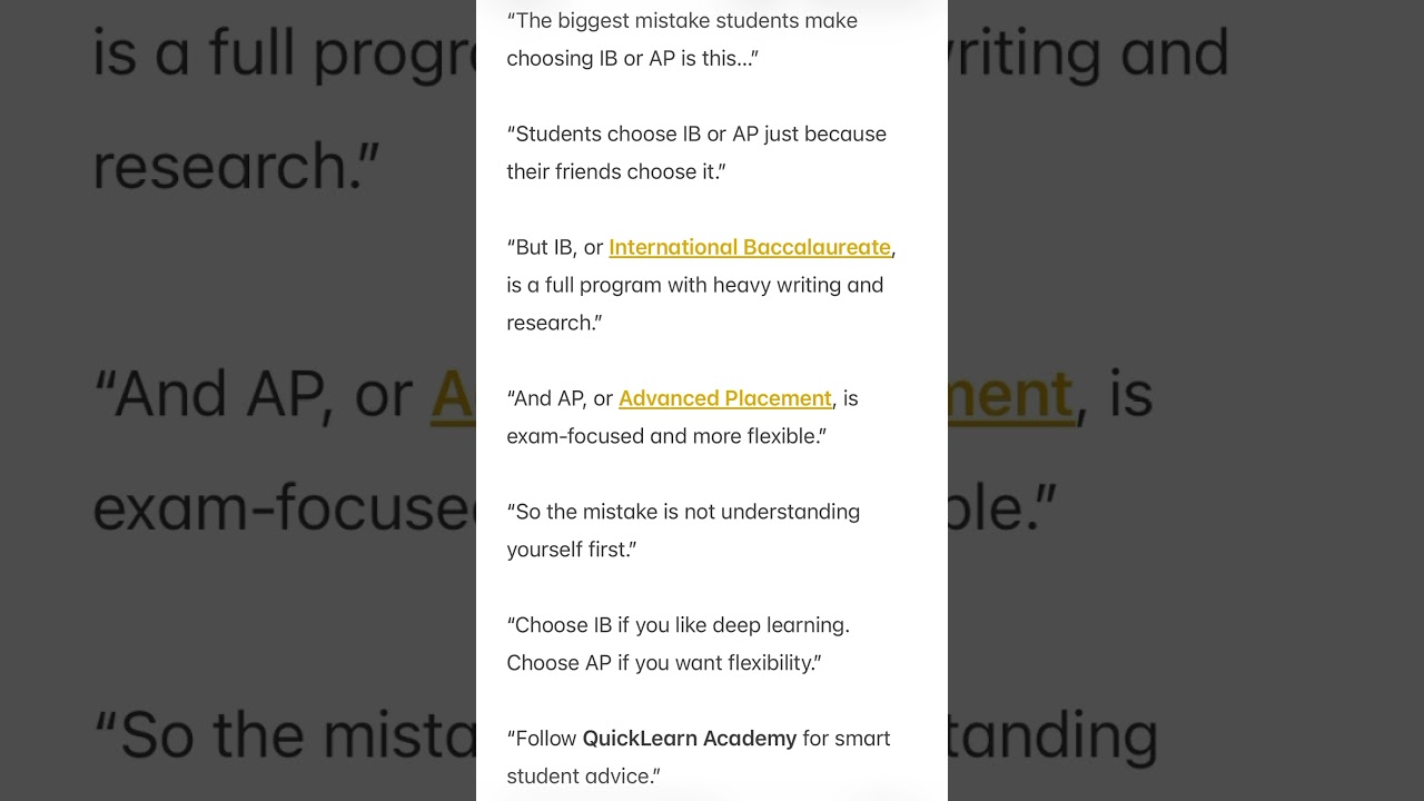 Biggest Mistake Students Make Choosing IB or AP