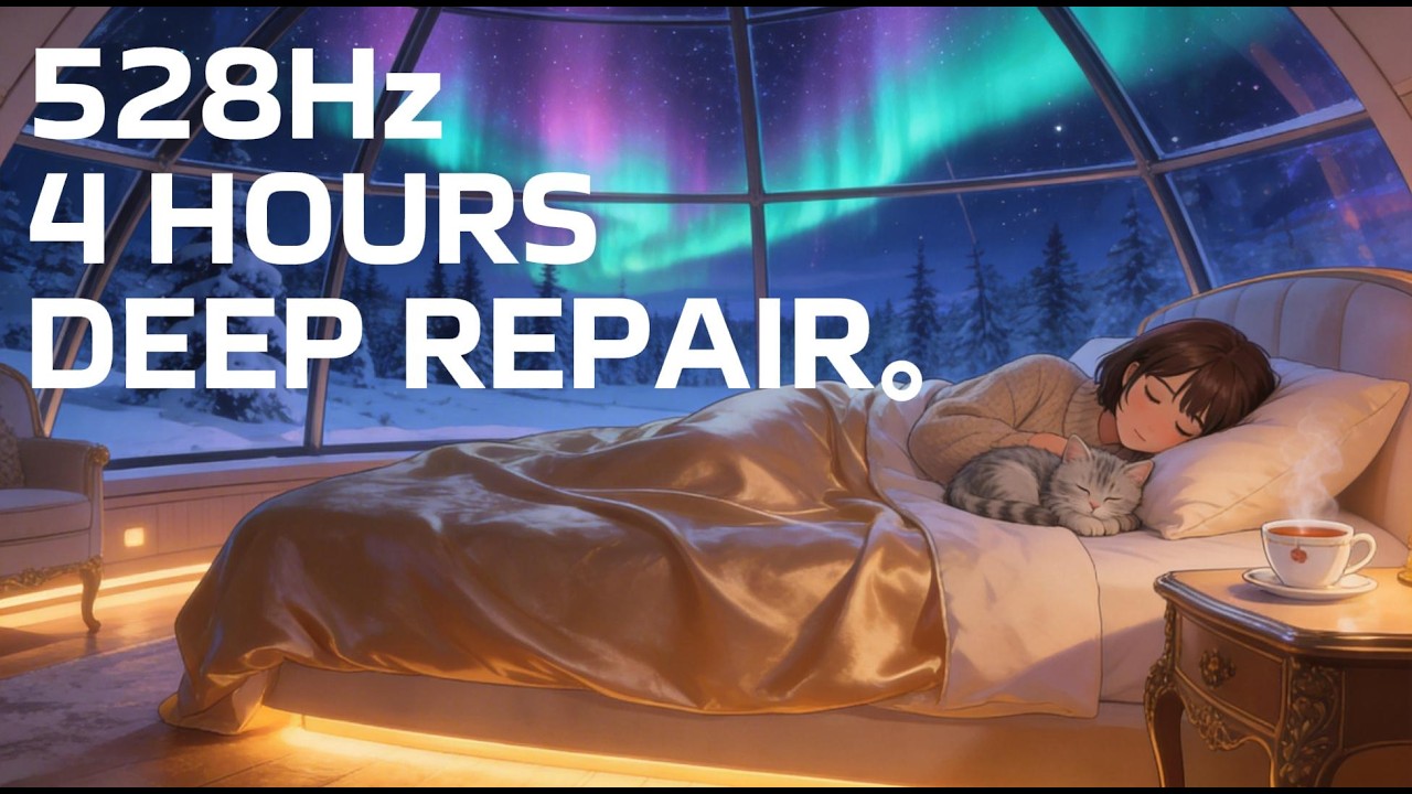 528Hz Miracle Tone: Deep Sleep Healing & Meditation (4 HOURS) 🌌 No Mid-roll Ads
