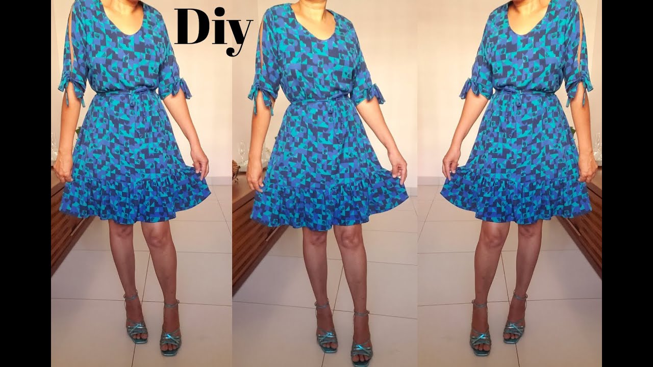 VESTIDO COM MANGA VAZADA FÁCIL