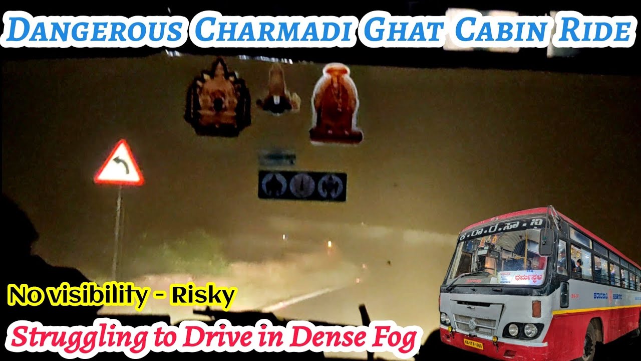KSRTC Sarige Bus Driver Struggling hard to drive in the dangerous Charmadi Ghat | Dense Fog😱