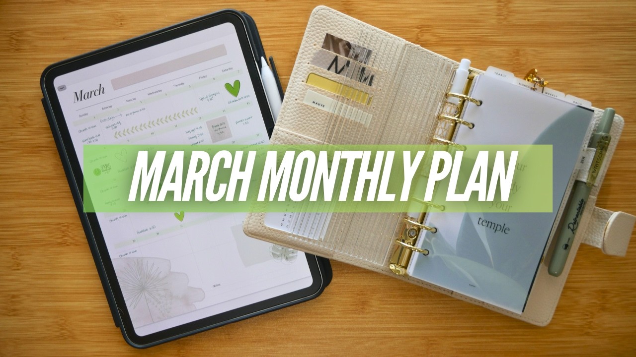 MARCH 2026 MONTHLY PLAN WITH ME! setting up my digital and physical planners for this month!