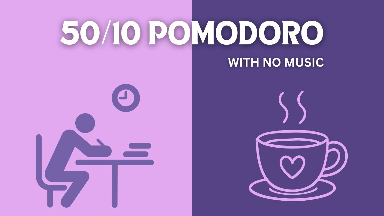 50/10 Pomodoro Timer | No Music | Deep Focus Study Session