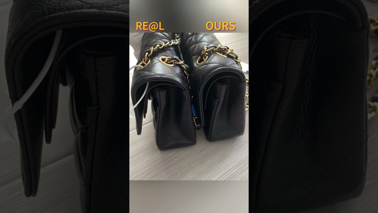 real vs fake Chanel Classic Double Flap Quilted Caviar