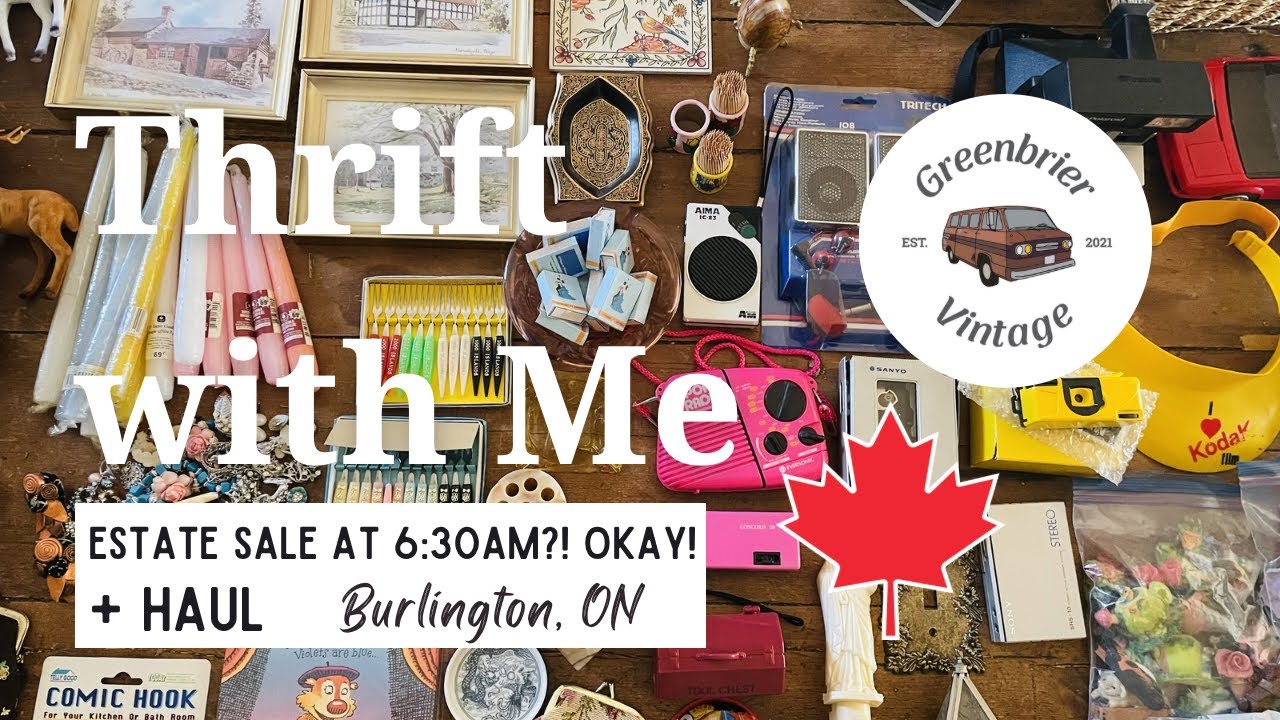 Thrift With Me in Burlington ON + Haul | Estate Sale Shopping for Vintage at 6:30 AM! | Canada 