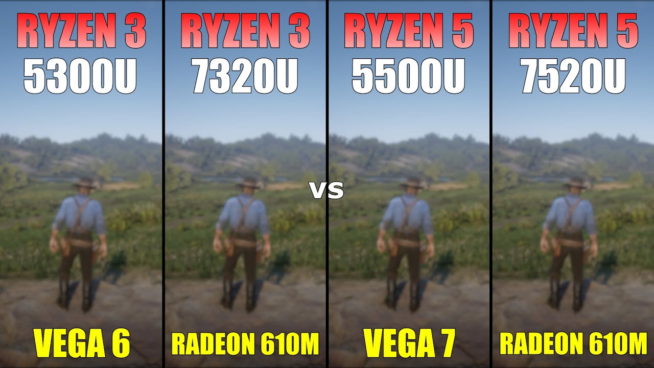 Ryzen 3 5300U vs Ryzen 3 7320U vs Ryzen 5 5500U vs Ryzen 5 7520U - Gaming Test