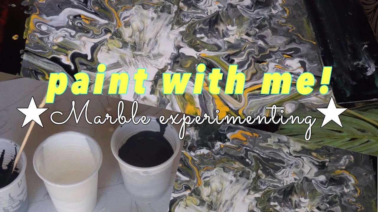 Quarantine paint with me//#marble experimenting