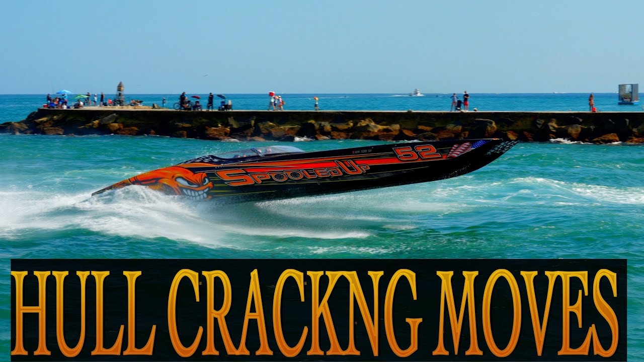 HULL CRACKING MOVES AT HAULOVER INLET|BOATSNSTUFFS |HAULOVERINLET#speed  #powerboat  #hauloverinlet