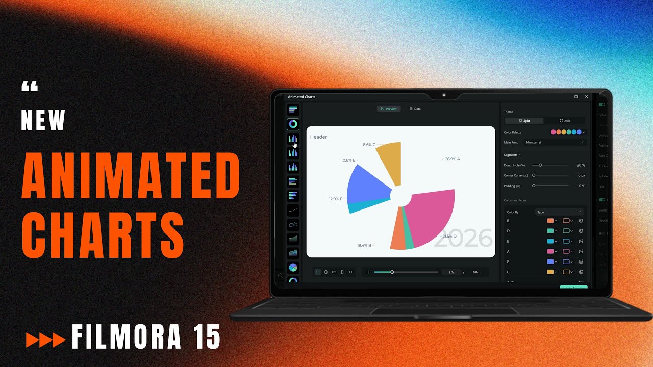 How to Create Animated Charts from CSV & Excel Files in Filmora 15! 👈