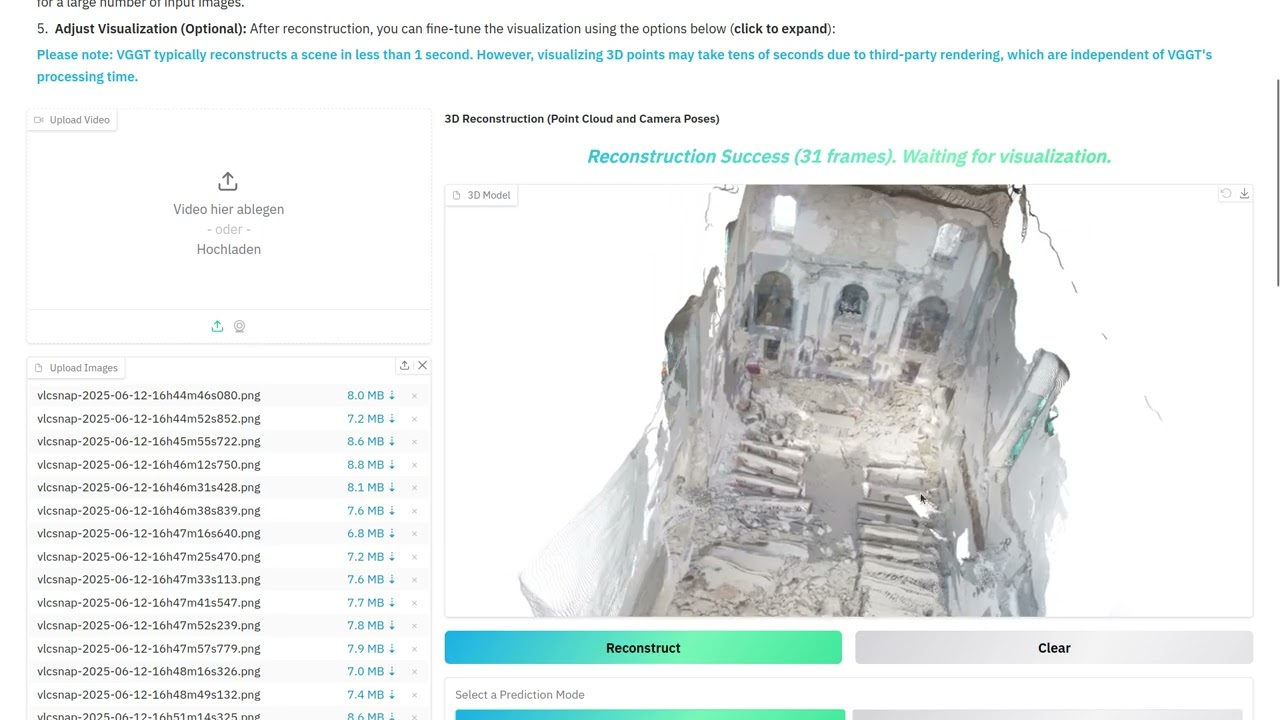 Indoor 3D Model with Vggt of a church in Amatrice after earthquake 2016