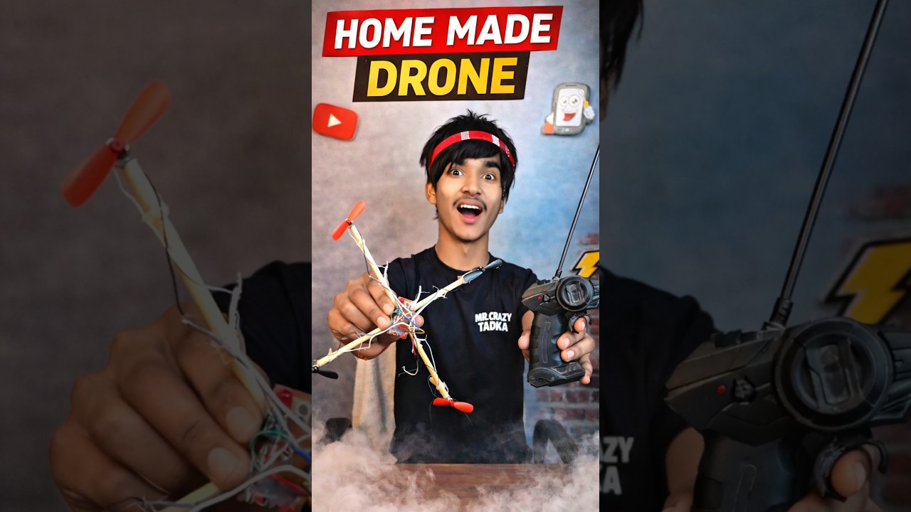⚡HOMEMADE DRONE || drone kaise banaye 