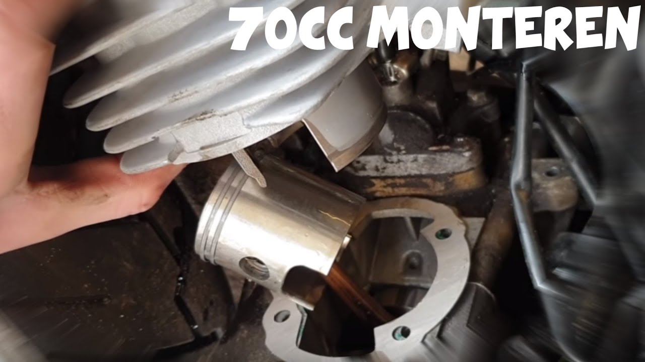 70 cc cilinder/zuiger monteren!! [peugeot zenith 70cc]