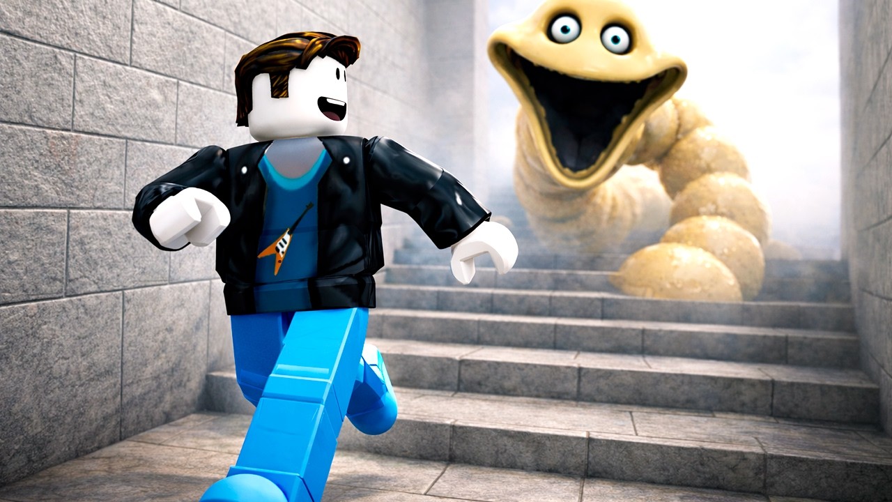 FUGINDO DA HUNGRY WORM NA TORRE! ROBLOX