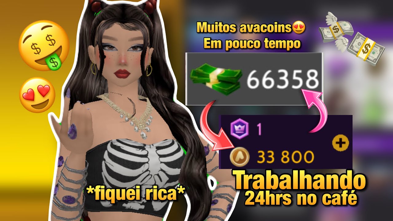 🤑TRABALHANDO 24hrs No CAFÉ*Fiquei Rica*✨-Avakin Life