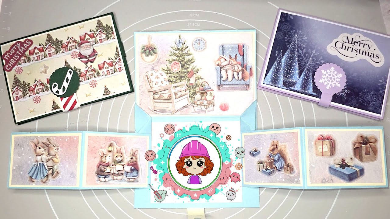 Ausgefallene Popup-Karte, Besondere Kartenform,  Klappkarte , Weihnachtskarte mit Papier vom Action!