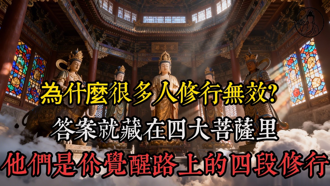四位菩薩，其實是一個人修行的四個階段#四大菩薩 #佛法 #修行 #治癒 #覺醒 #心安 #人生感悟 #智慧人生 #四大菩薩修行次第 #地藏觀音文殊普賢