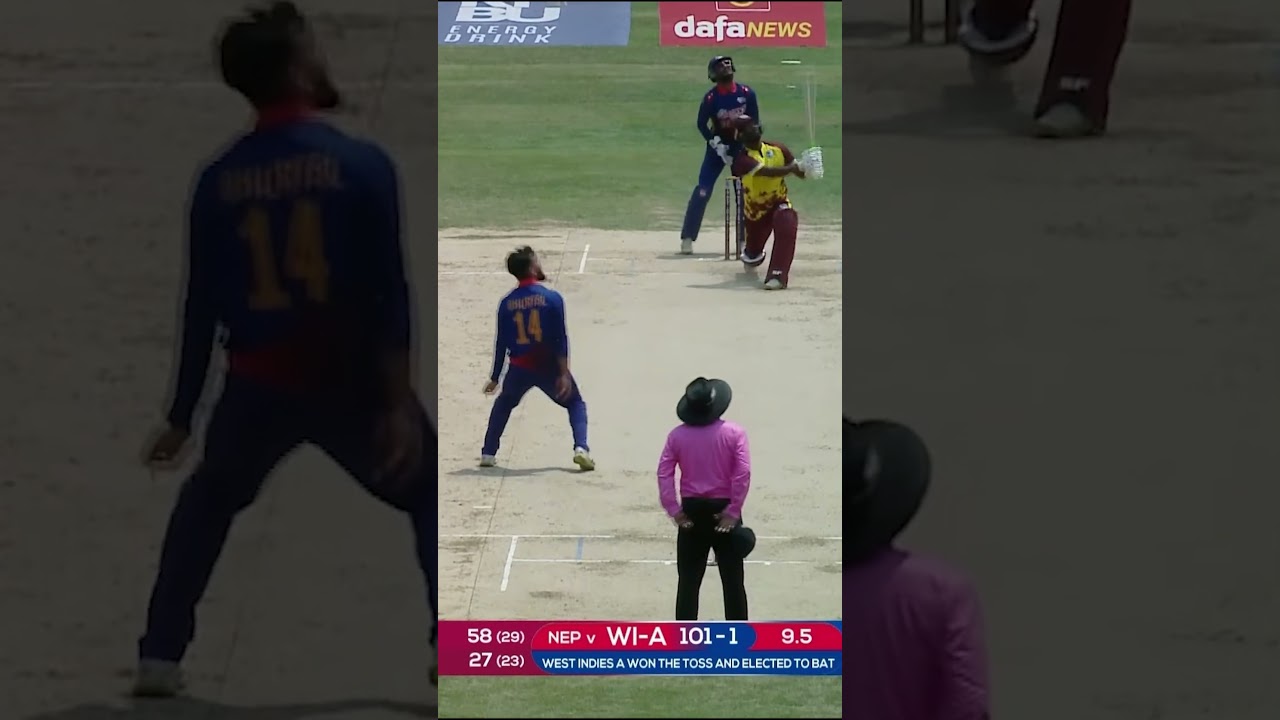 kushal Bhurtel is Brutal || catch out|| Nepal vs west indies A #nepal #neapl