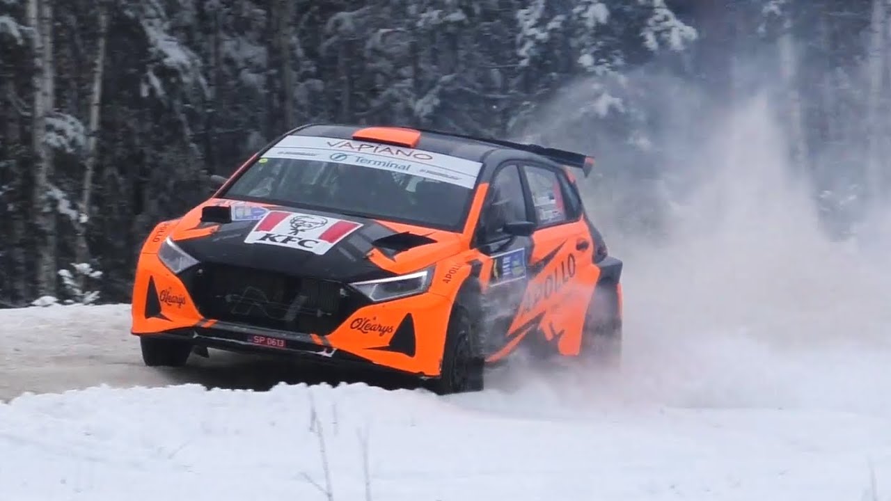 Otepää Talveralli 2023 Tänak & Serderidis racing in Estonia