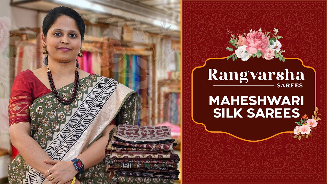 Printed Maheshwari Sarees - Rangvarsha - Bagru, Ajrak and traditional print soft sarees