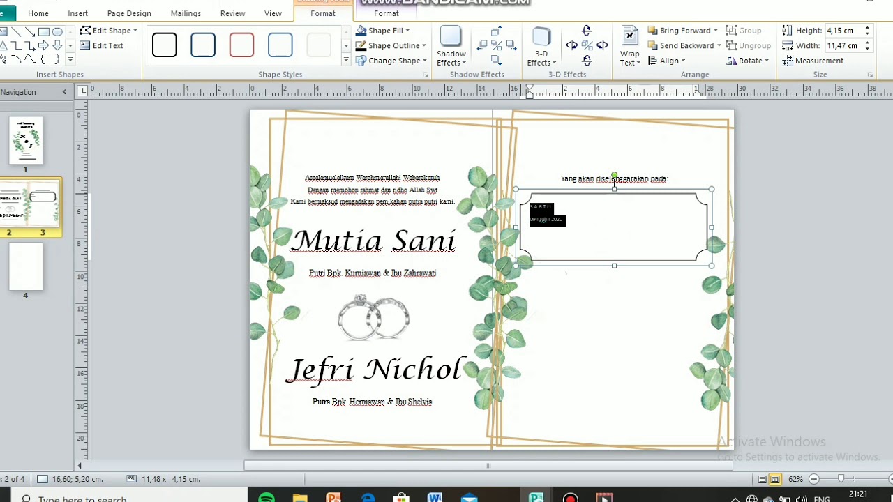 DESIGN UNDANGAN PERNIKAHAN (Ms. Publisher 2010)