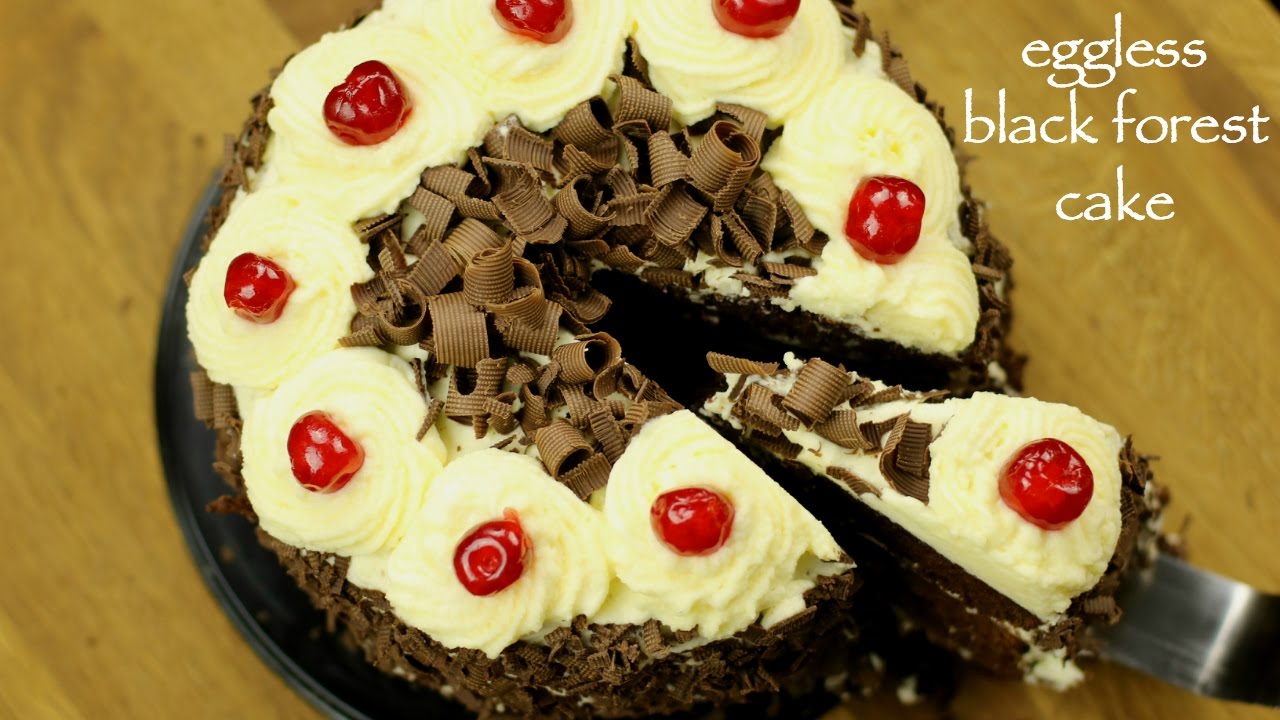 black forest cake recipe | how to make easy eggless black forest cake recipe