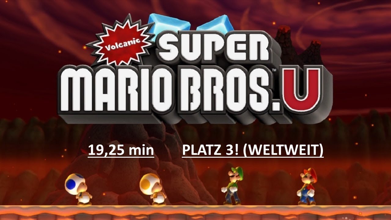 Volcanic Super Mario Bros. U (NSMBU HACK) Speedrun (Any %) 19,25 min. (Platz 3 Worldwide)