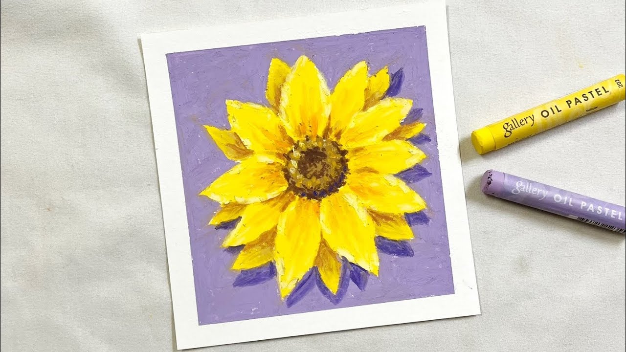 오일파스텔로 해바라기 그리기. Drawing sunflower with oil pastel.