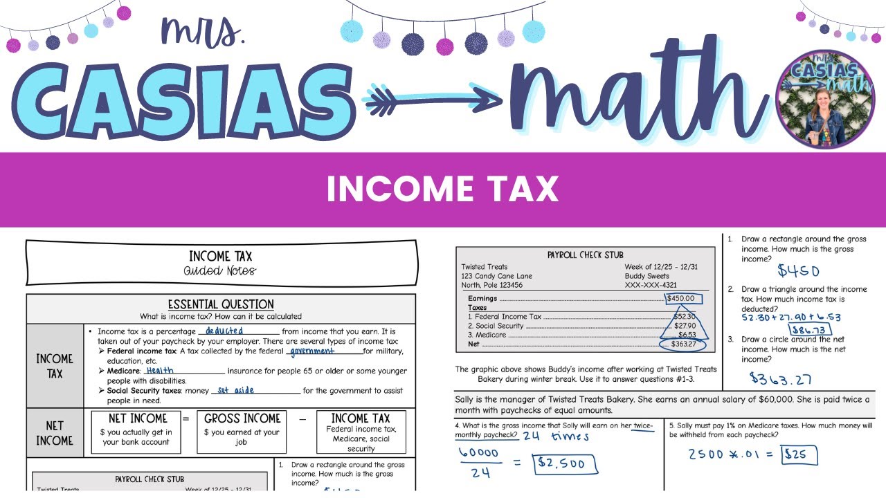 Income Tax - Personal Financial Literacy | 7th Grade Math Lesson