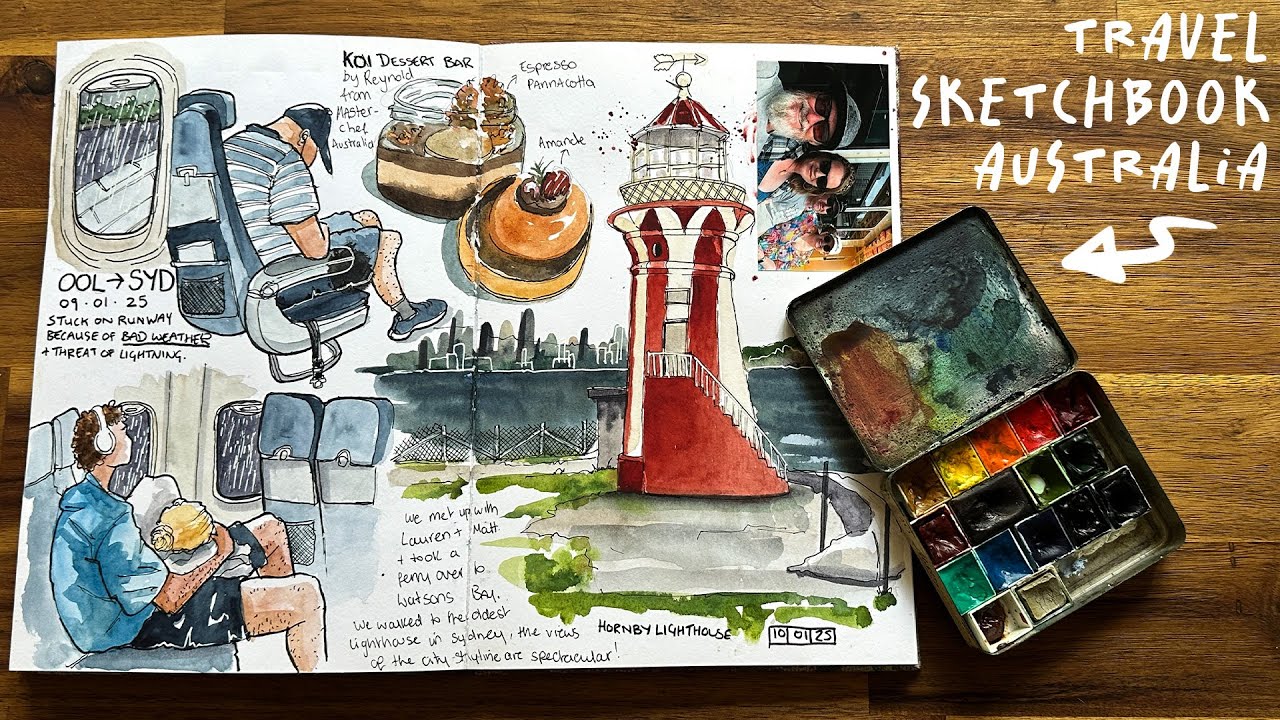 🎨 Urban Sketching Travel Sketchbook Tour // Australia 2025 🫶