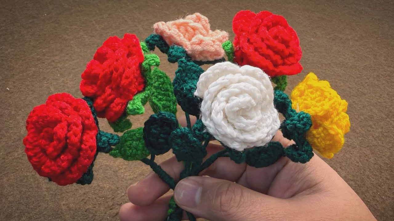 Gift Your Love with Handmade Crochet Mini Roses | Valentine's Day DIY 🌹