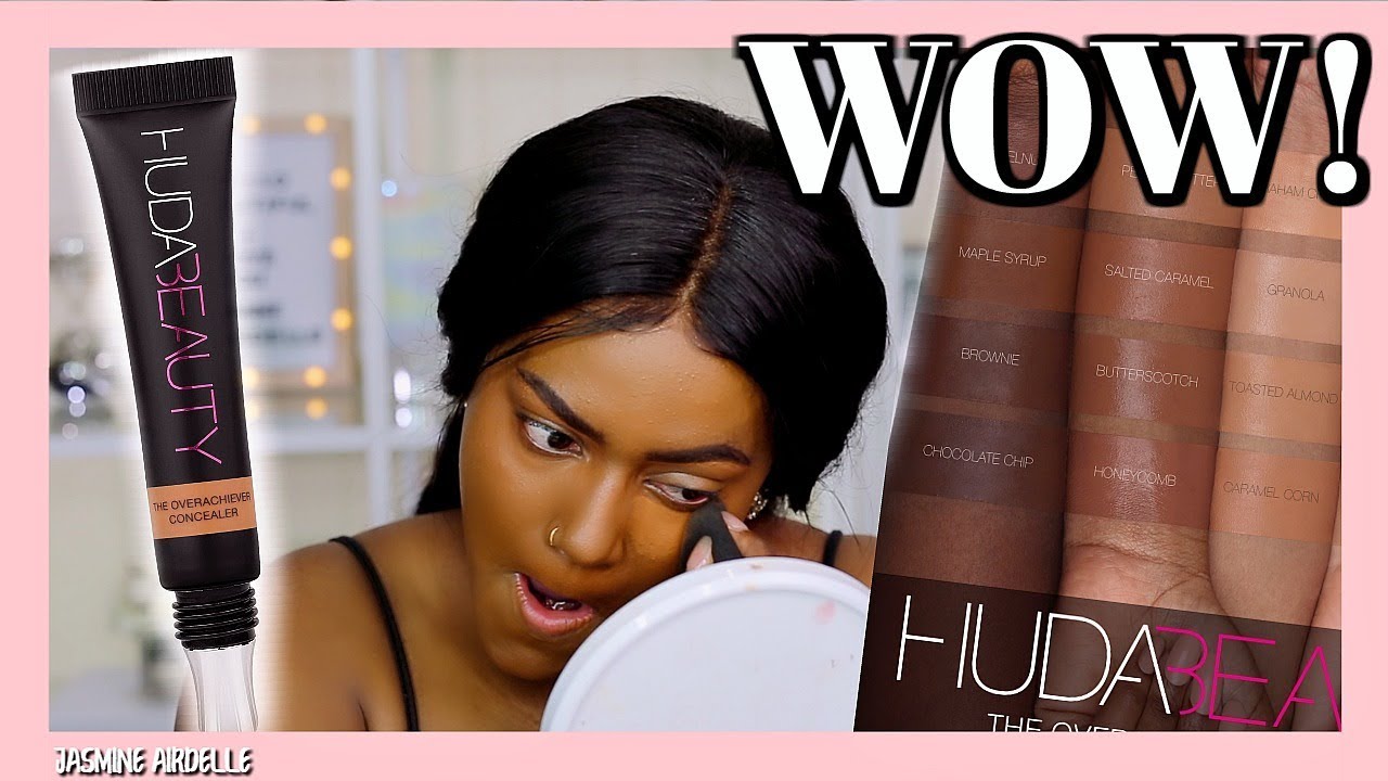 HUDA BEAUTY Overachiever Concealer Salted Caramel | Dark Skin Makeup Transformation
