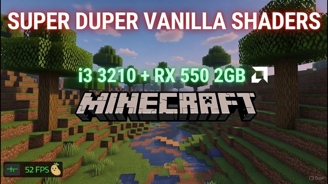 Minecraft with Super Duper Vanilla Shaders on i3 3210 + RX 550 2GB | TEST