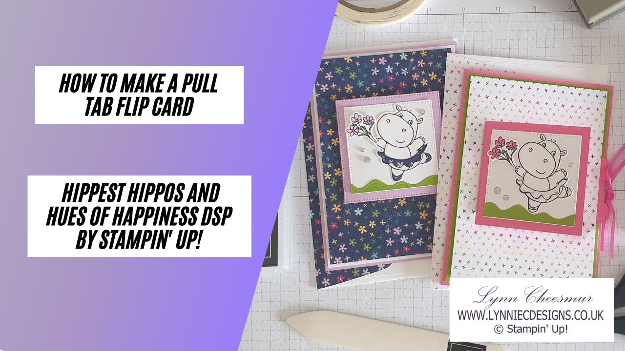 How to make a Tab Pull Flap card using Hippest Hippos by Stampin' Up!