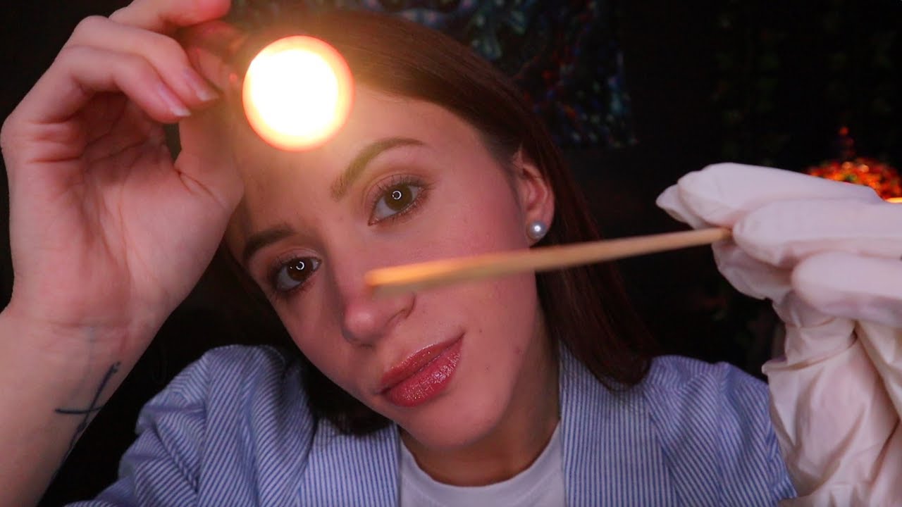 ASMR / Осмотр вашего лица (легкое прикосновение, вспышка света, сканирование)