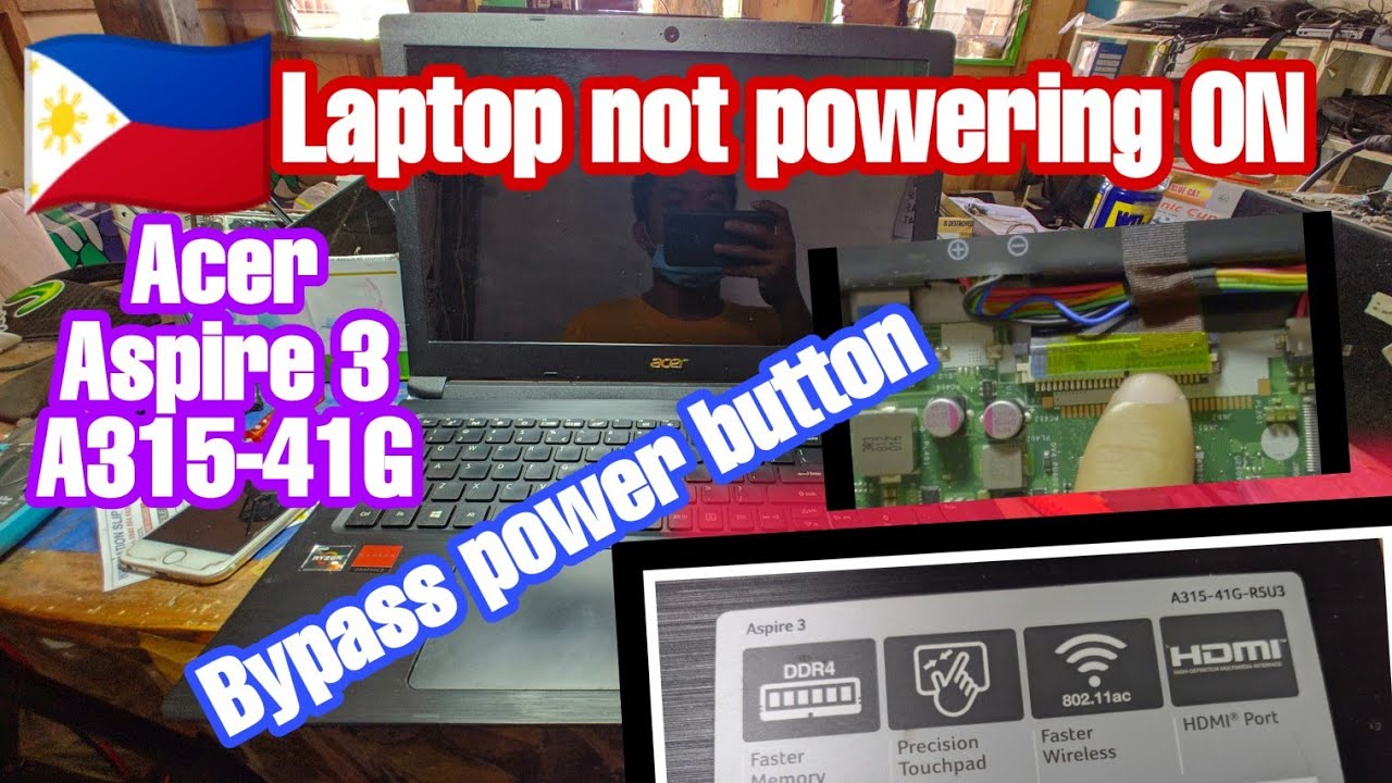 Acer aspire a315 not powering on | bypass power button