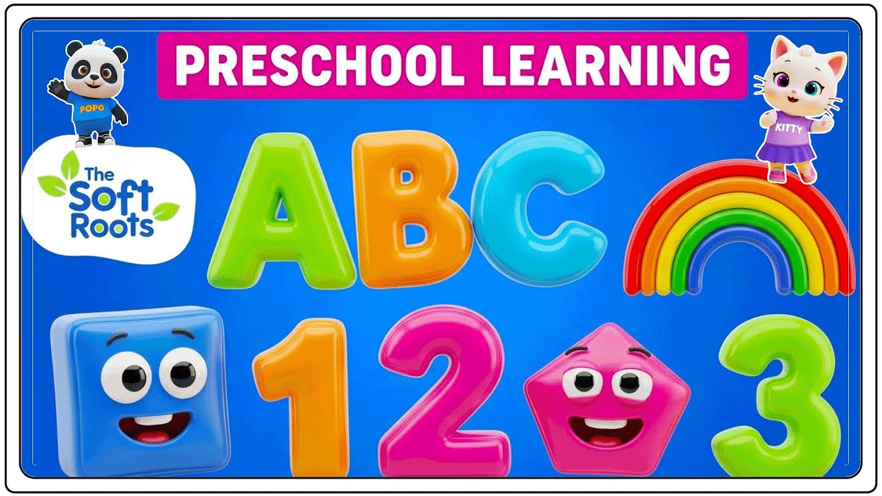 Preschool Learning activities for 3 year olds at home | Learn ABC Phonics Shapes Numbers Colors 🌈