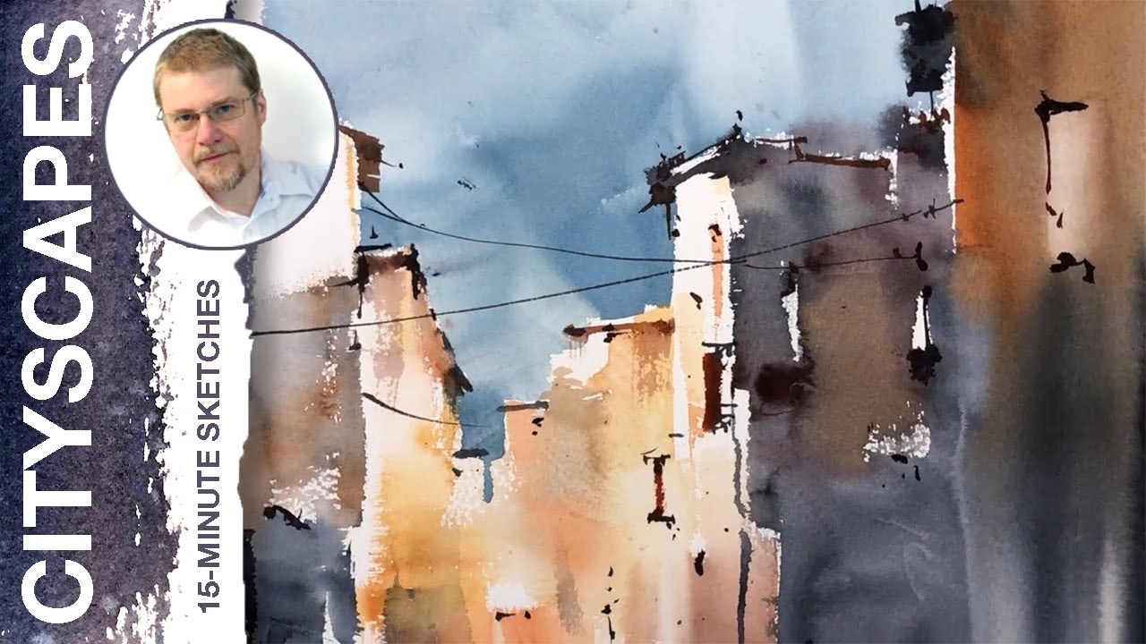 #54 Torres Vedras (Watercolor Cityscape Tutorial)