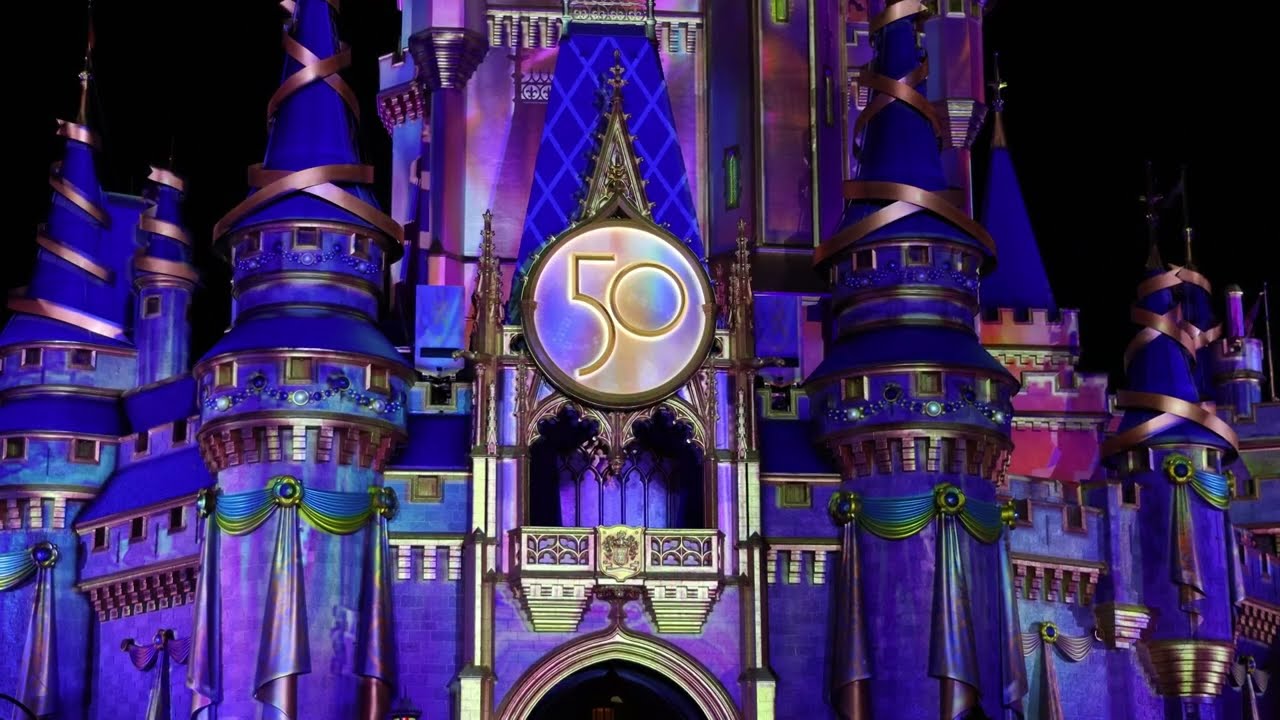 Cinderella Castle Irridescent Ambience 4K (Walt Disney World 50)