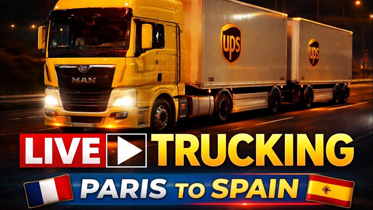 LIVE 🚛 Driving a Truck at Night | Paris to Spain Highway Journey