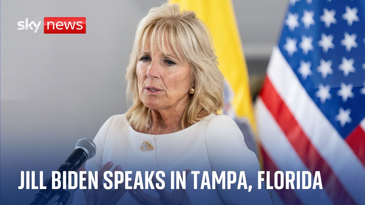 US First Lady, Jill Biden addresses a campaign rally in Florida