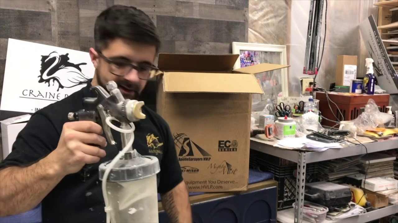 Apollo Precision 5 HVLP with 7700 Series Atomizer Gun and 2 qt Remote pot w/compressor Unboxing
