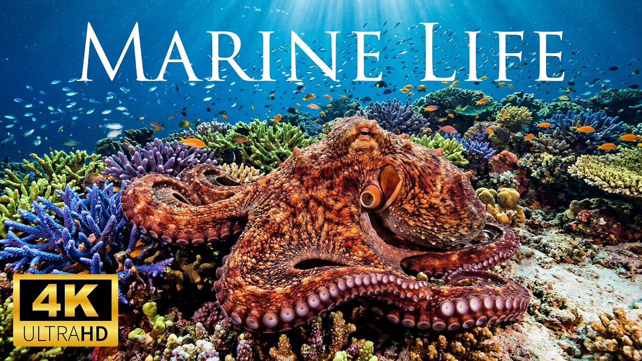 Beautiful Marine Life 4K: Deep Ocean Relaxation Video & Ambient Music