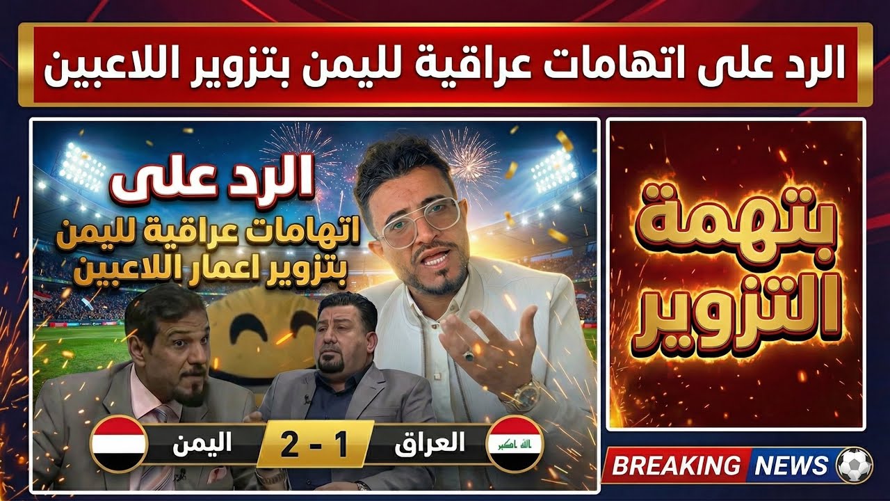 بعد الفوز اليمني عليهم اتهامات عراقي لليمن بتزوير أعمار اللاعبين 