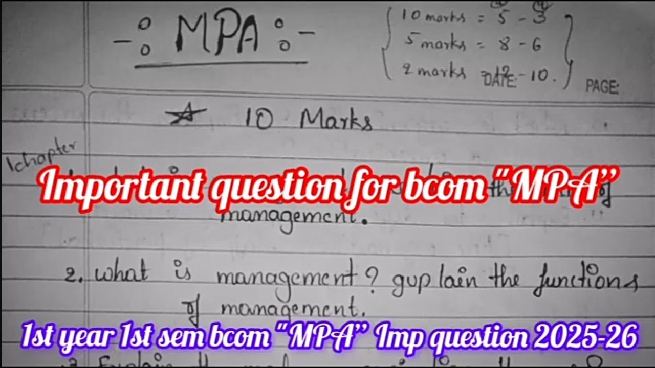 1st year bcom SEP syllabusMPA important question l 1st sem bcom important question l dvg university🎓