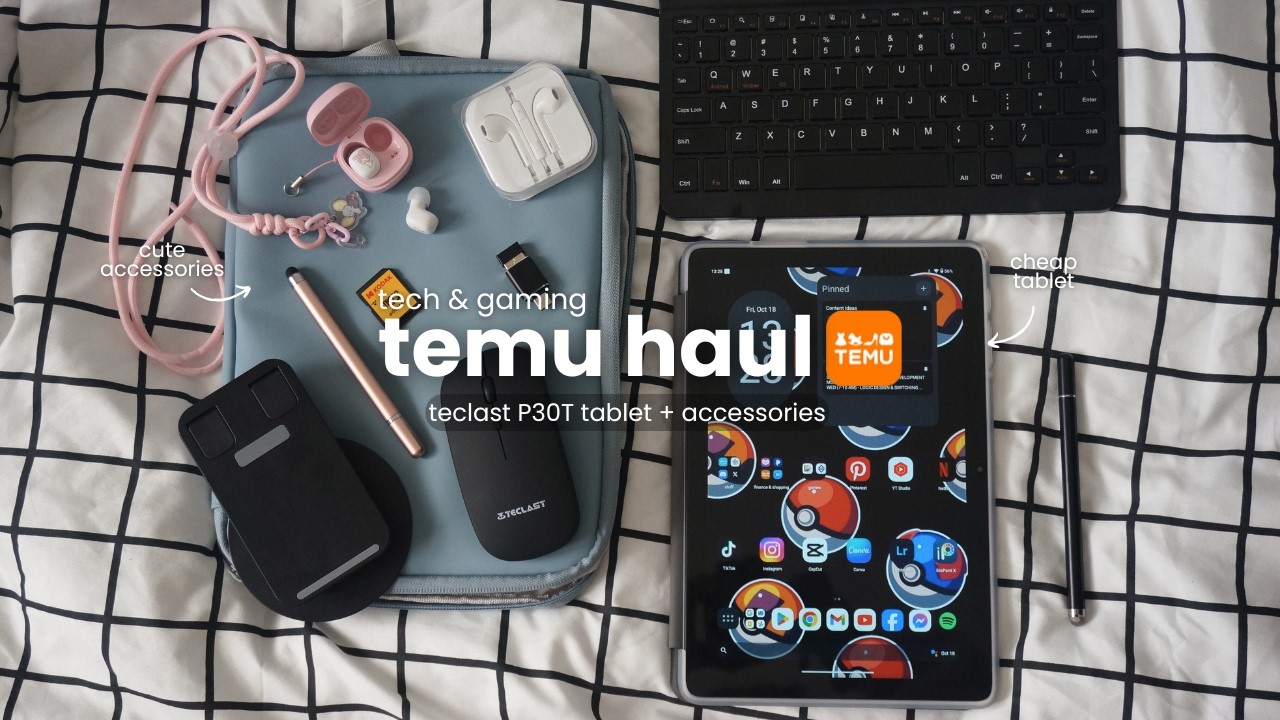 temu tech gaming haul 🎮 | unboxing Teclast P30T + accessories