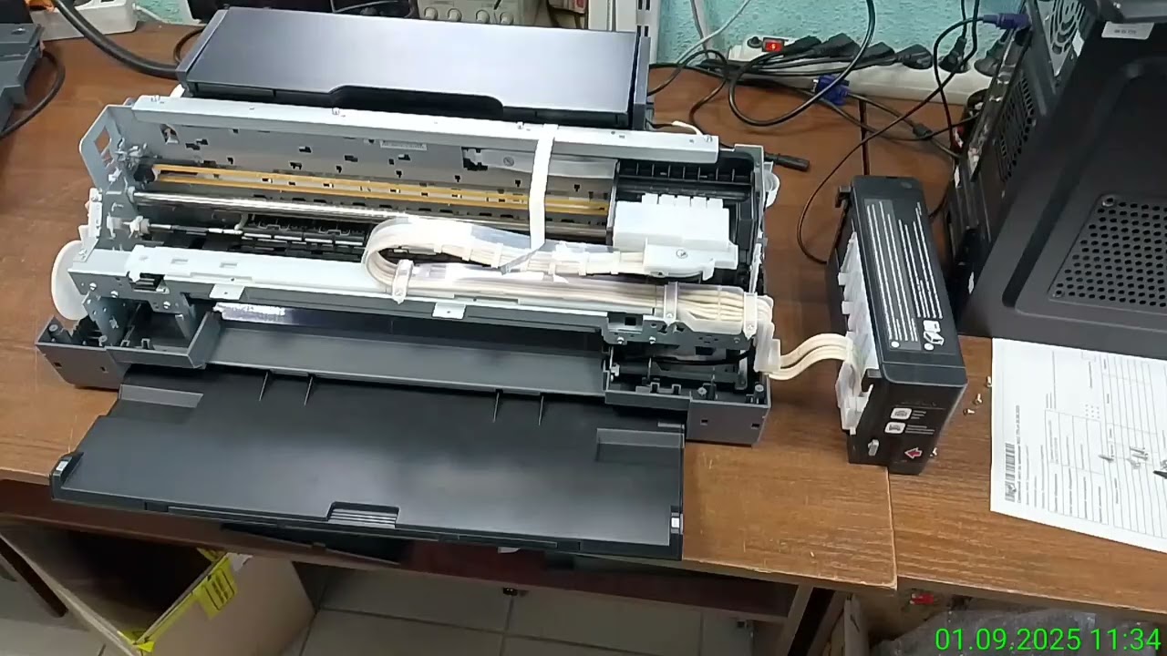 Epson L1300 замена памперса, разборка