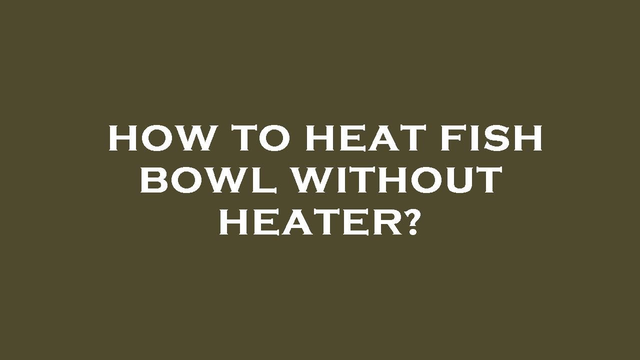 How to heat fish bowl without heater?