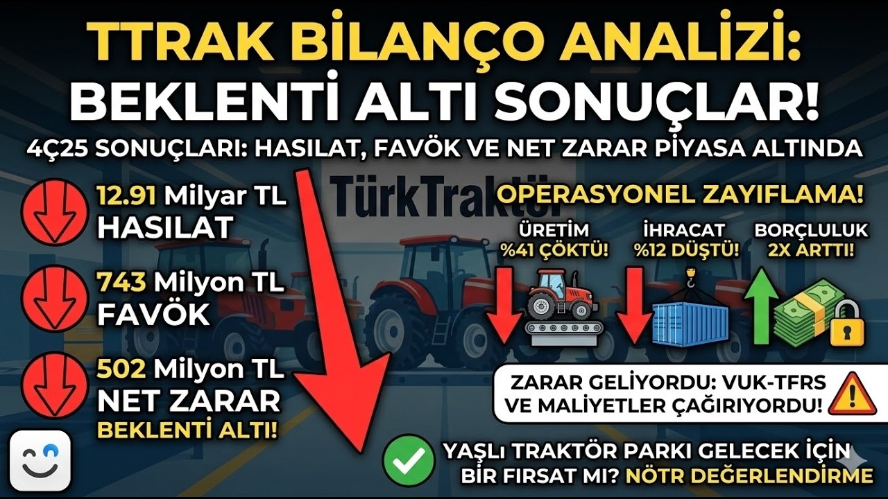 TTRAK'ta Zarar Şoku! Beklentiler Alt&uuml;st Oldu, &Uuml;retim %41 &Ccedil;&ouml;kt&uuml;! 🚜📉